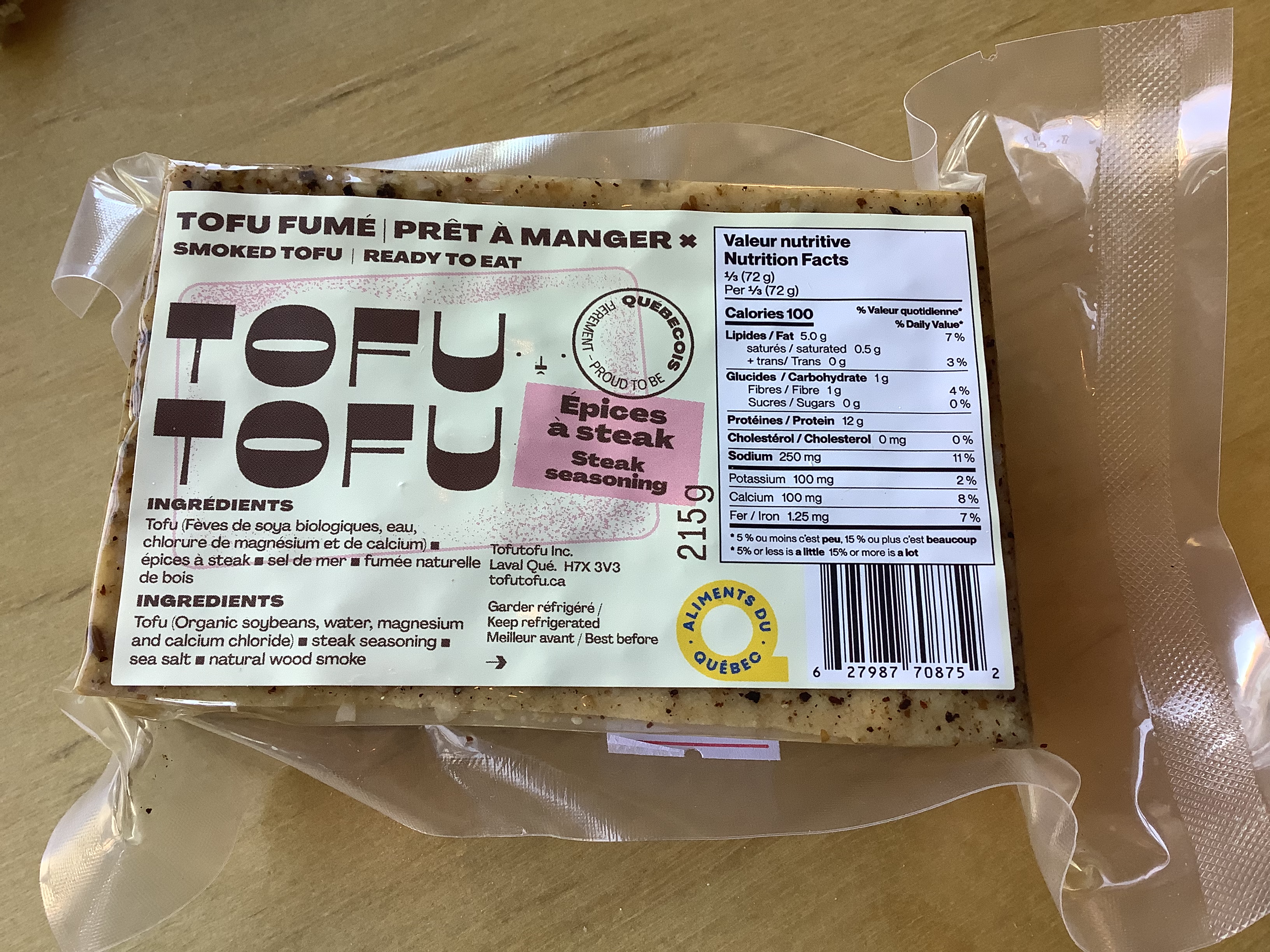 Tofu fumé « Epices à steak » (215 g)