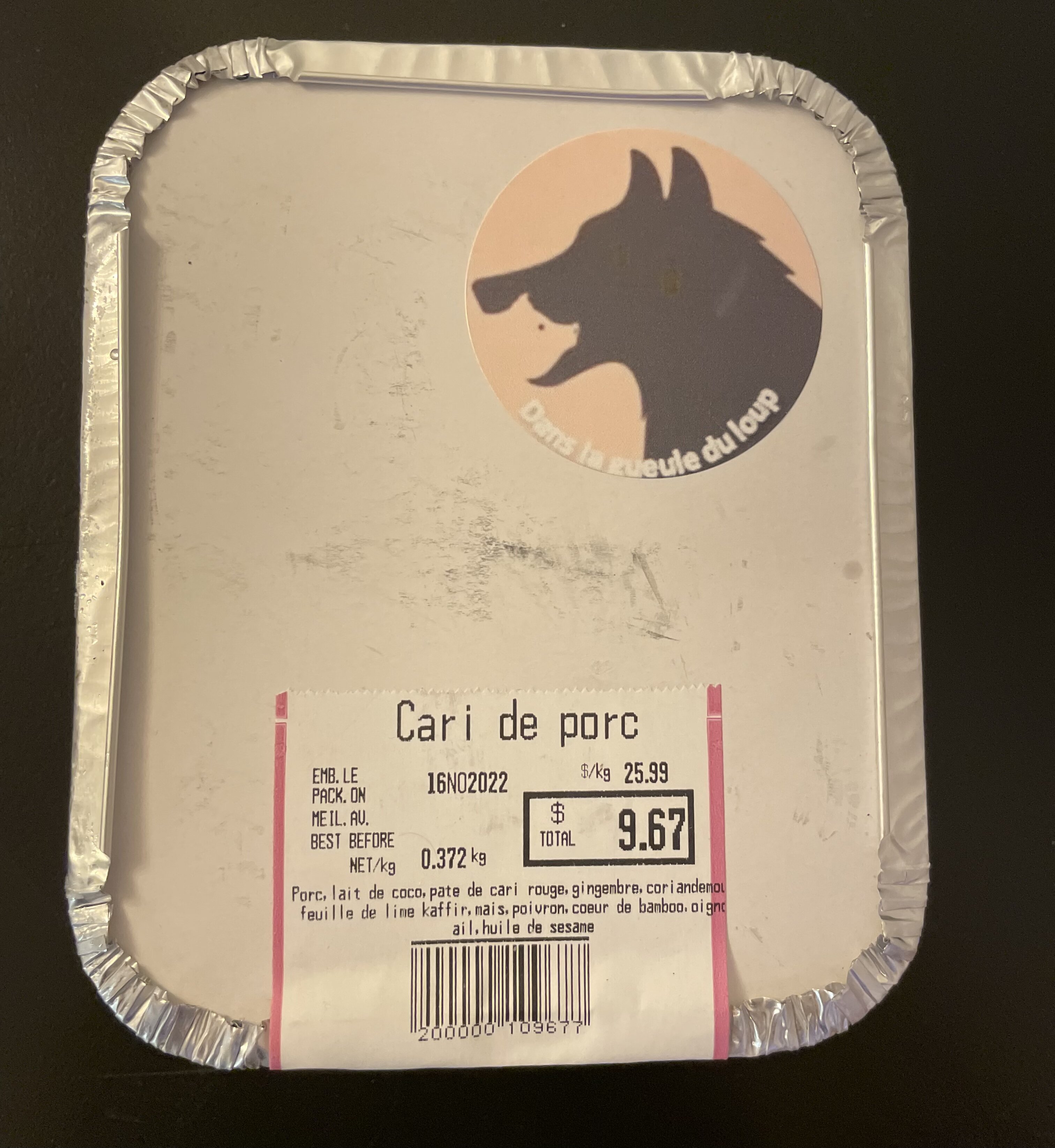 Cari de porc «Dans la gueule du loup»